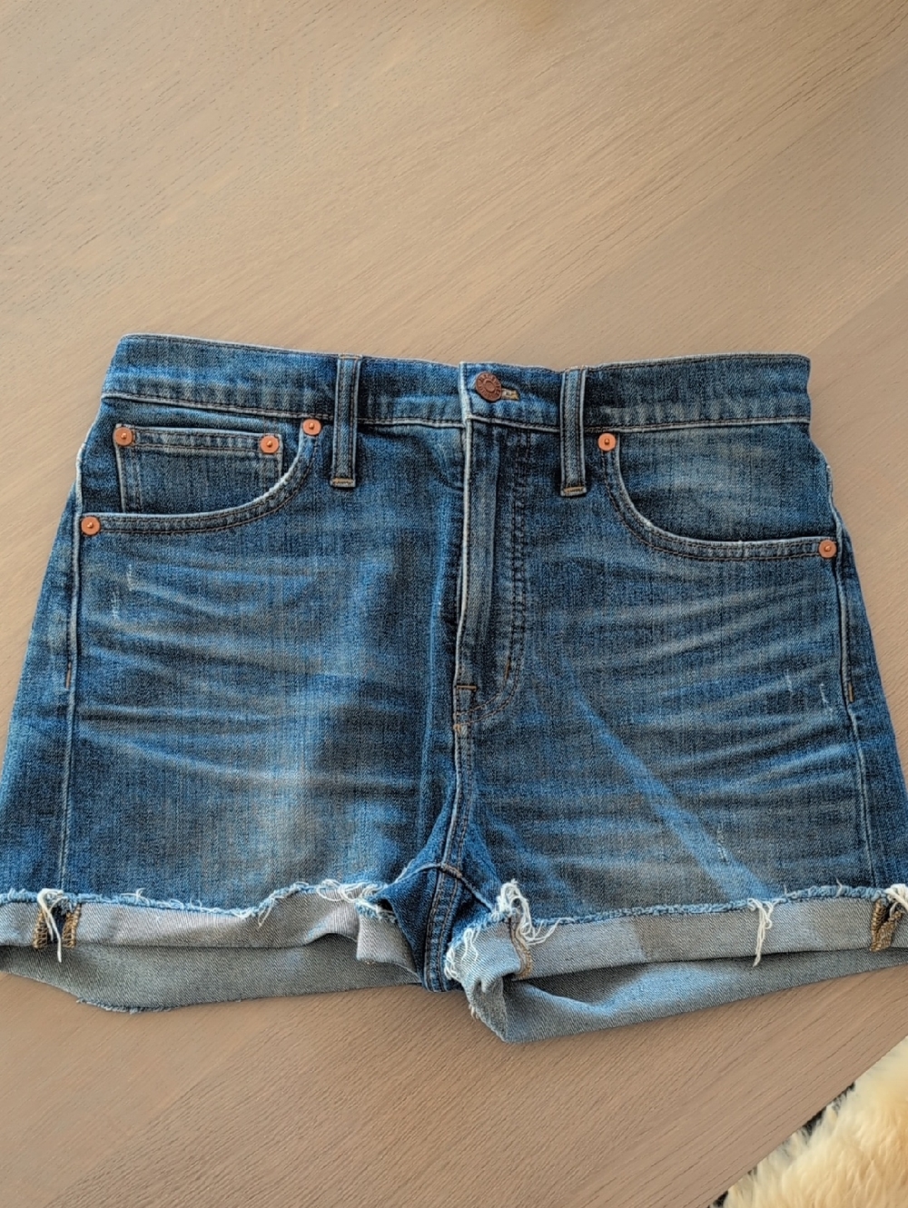 Madewell Blue Washed Denim Cutoff Shorts